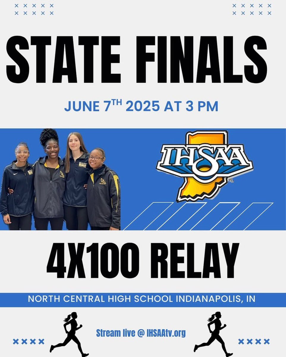 Good luck <a href="/SBRileyhigh/">South Bend Riley</a> Girls Track &amp; Field 4x1 at the <a href="/IHSAA1/">IHSAA</a> State finals. Bring home the Gold!!!!!!! 🥇🥇🥇🥇#GoWildcats