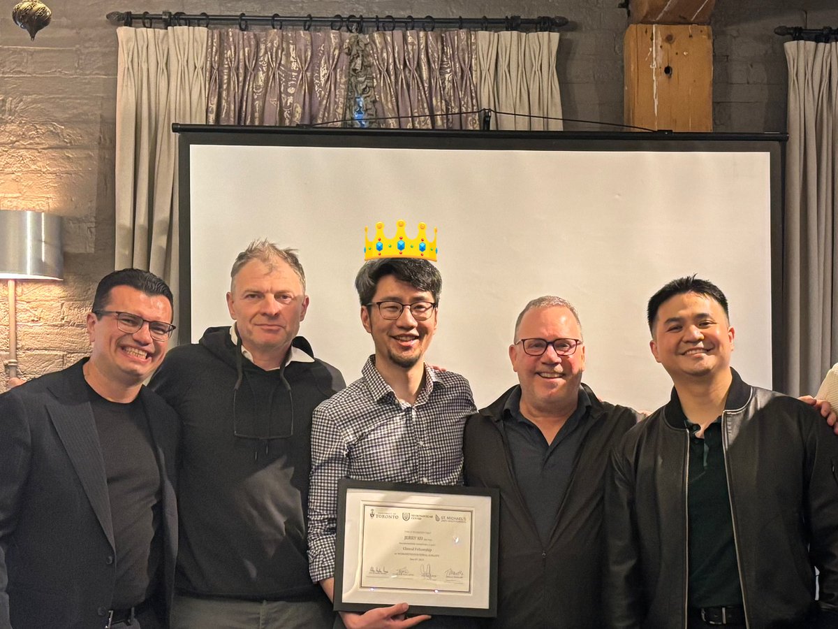 Neurovascular Center @ St. Michael's Hospital (@smhneurovasc) on Twitter photo A big congratulations to our fantastic graduating fellow Dr Jerry Ku! Jerry will be starting his practice in North Vancouver this July! 🥳🥳🥳 <a href="/vitorpereiracan/">Vitor Mendes Pereira</a> <a href="/DanniDiestro/">Dr. DiestroKE</a> <a href="/trmarot/">Tom Marotta</a> <a href="/UofTNeuroSurge/">University of Toronto Neurosurgery</a> A big congratulations to our fantastic graduating fellow Dr Jerry Ku! Jerry will be starting his practice in North Vancouver this July! 🥳🥳🥳 <a href="/vitorpereiracan/">Vitor Mendes Pereira</a> <a href="/DanniDiestro/">Dr. DiestroKE</a> <a href="/trmarot/">Tom Marotta</a> <a href="/UofTNeuroSurge/">University of Toronto Neurosurgery</a>