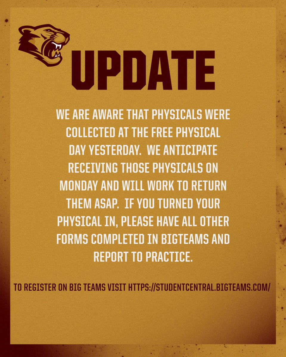 Update on physicals...