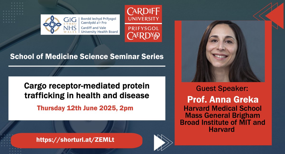 Systems Immunity Research Institute (@cusystemsimmu) on Twitter photo Science Seminar on June 12th 2pm Prof. Anna Greka (#Harvard University) entitled Cargo receptor-mediated #protein trafficking in #health and #disease. Please register at eventbrite.co.uk/e/cardiff-univ…
<a href="/harvardmed/">Harvard Medical School</a> <a href="/MassGenBrigham/">Mass General Brigham</a> <a href="/broadinstitute/">Broad Institute</a> <a href="/CavMedEd/">Medical Education</a> Science Seminar on June 12th 2pm Prof. Anna Greka (#Harvard University) entitled Cargo receptor-mediated #protein trafficking in #health and #disease. Please register at eventbrite.co.uk/e/cardiff-univ…
<a href="/harvardmed/">Harvard Medical School</a> <a href="/MassGenBrigham/">Mass General Brigham</a> <a href="/broadinstitute/">Broad Institute</a> <a href="/CavMedEd/">Medical Education</a>