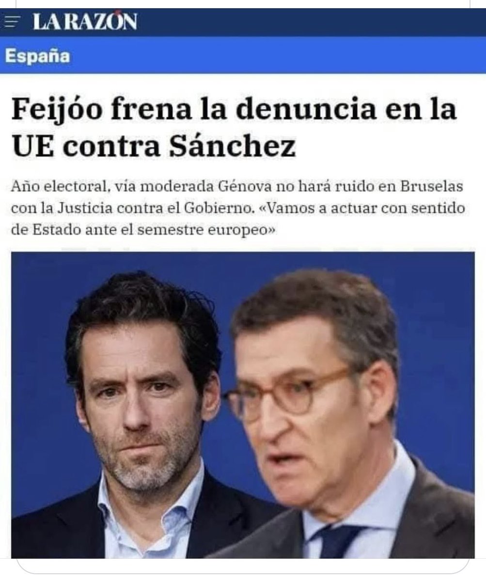 Muy.Mona/🇪🇸💚 (@capitana_espana) on Twitter photo Hola <a href="/NunezFeijoo/">Alberto Núñez Feijóo</a>
Le puedes explicar a los españoles si esto es de mafia o democracia? Hola <a href="/NunezFeijoo/">Alberto Núñez Feijóo</a>
Le puedes explicar a los españoles si esto es de mafia o democracia?