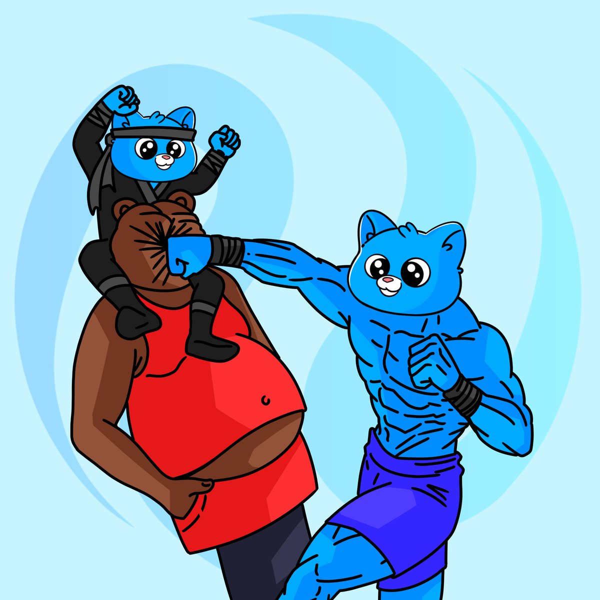 New punching bag in action today, and lil $KIRA approves! 😼

Needless to say that we hate bears in the Kira household 🐻❌

Have a great weekend, $INJ fam!