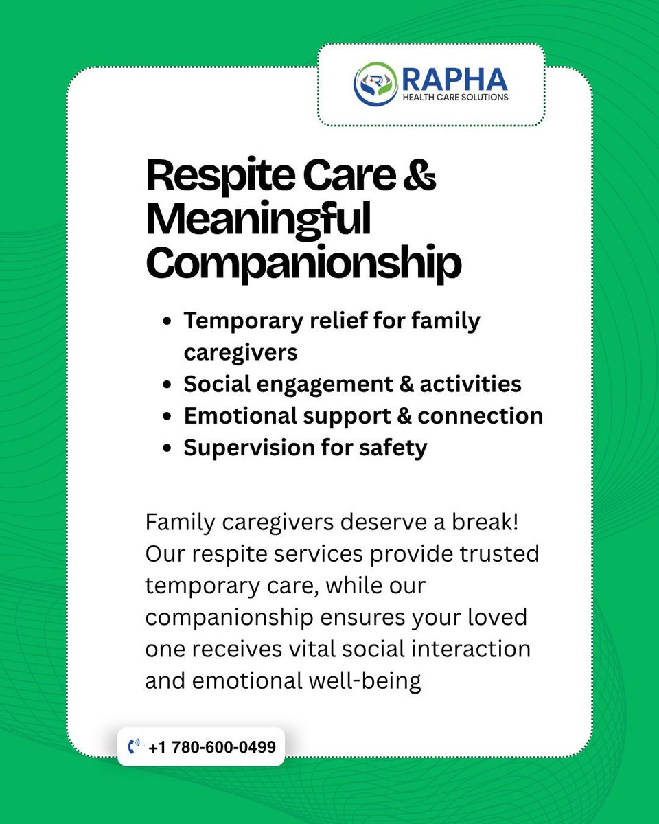 RaphaHealtth's tweet photo. Navigating healthcare options for your loved ones can feel overwhelming. 

#HomeCare #ComprehensiveCare #PersonalizedCare #SeniorCare #SkilledNursing #RespiteCare #Companionship #DementiaCare #DisabilitySupport #EdmontonHealthcare #AlbertaSeniors #HomeHealth #TrustedCare https://t.co/O8EK6VTSwz