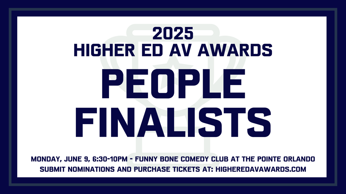 HigherEdAV's tweet photo. Join us in Congratulating all the Finalists in the "People" category for the 2025 Higher Ed AV Awards! We can't wait to announce and celebrate the winners LIVE on Monday, June 9, 2025, at InfoComm 2025!
https://t.co/pVLjAZEWYE
Get your tickets at https://t.co/EC7JxbL1SP. https://t.co/BmEW9gqguY