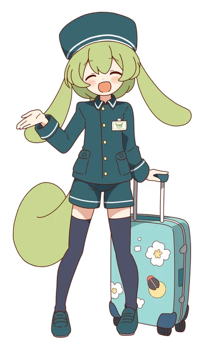 パシフィックホテル白石さまに設置されている 子どもホテルマンずんだもんの全身イラストです!! #ずん子スタンプラリー