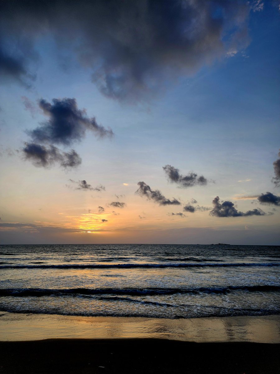 Waves come and go. So do problems. 
Watch the sunset, sip some coffee, and smile anyway. ☕

Malpe beach this evening...