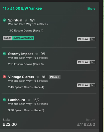 EDS__Tipping's tweet photo. E.D.S YANKEE COME JOIN THE FUN WE WERE £10500 UP BANKED FROM MARCH WITH YANKEES £334 IN THE KITTY AND WE LAND THIS https://t.co/0D0bVR8vff