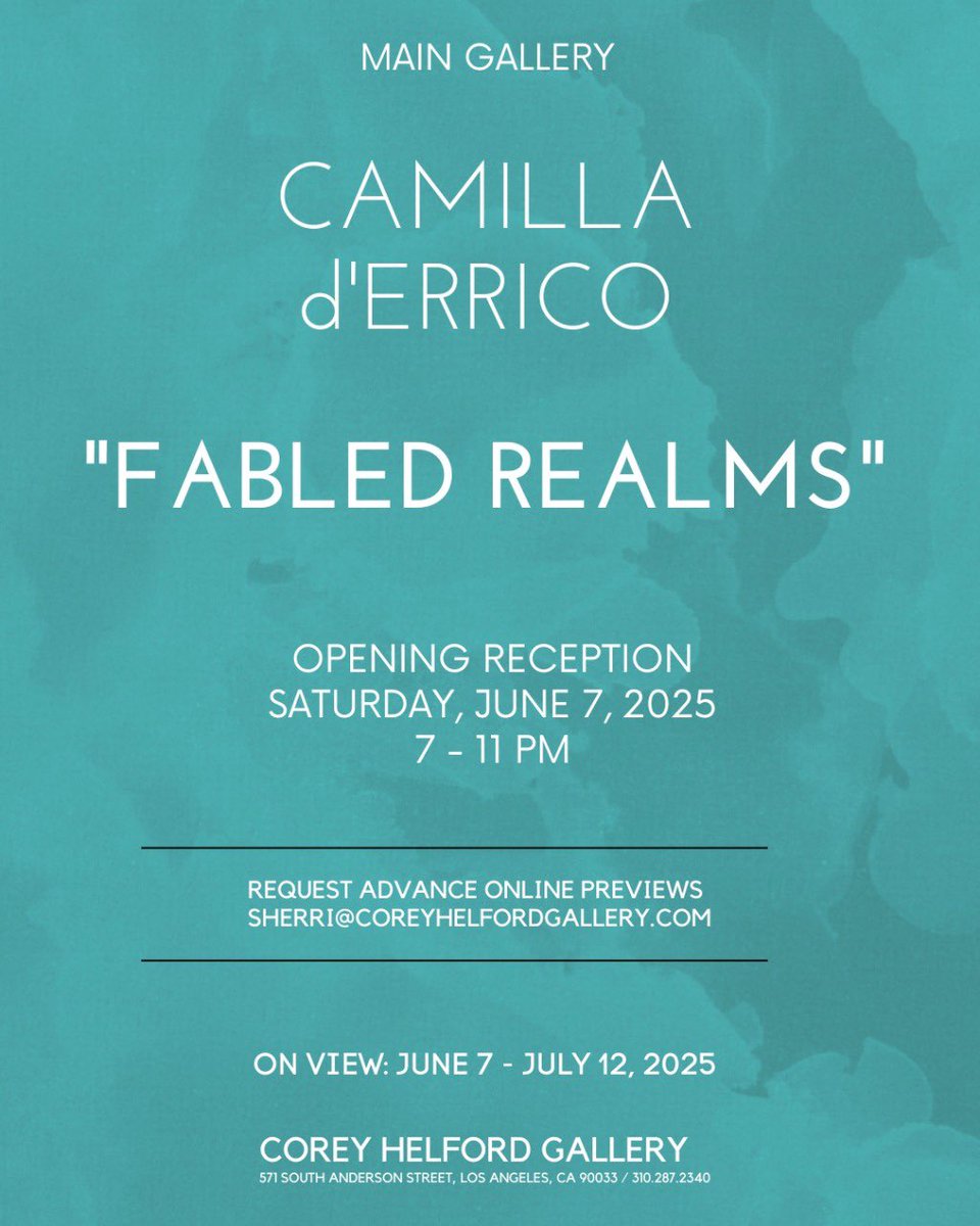 helmetgirl (@helmetgirl) on Twitter photo ☀IT’S HAPPENINGGGG!🌚 My Fabled Realms solo show opens tonight @coreyhelfordgallery in LA!🧚♀
PS: If one of these creatures speaks to your soul, email Sherri at sherri@coreyhelfordgallery.com
•
#FabledRealms #camilladerrico #BigfootIsReal #ArtShowBuzz #MythicalCreatures ☀IT’S HAPPENINGGGG!🌚 My Fabled Realms solo show opens tonight @coreyhelfordgallery in LA!🧚♀
PS: If one of these creatures speaks to your soul, email Sherri at sherri@coreyhelfordgallery.com
•
#FabledRealms #camilladerrico #BigfootIsReal #ArtShowBuzz #MythicalCreatures