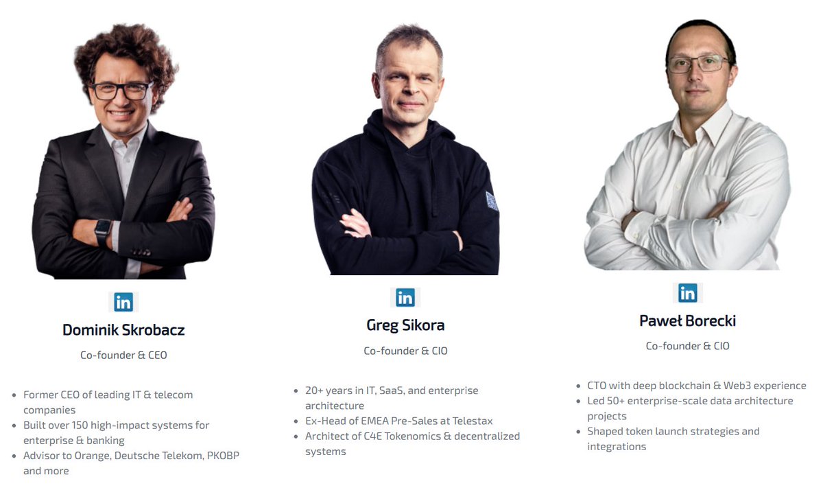 DeFiDecoder_'s tweet image. The team of @Chain4Energy is not afraid of showing their faces 👇

To ensure trust within the community, the core team is all doxxed

And they have quite a bit of experience too

#C4E is here to stay for the long run