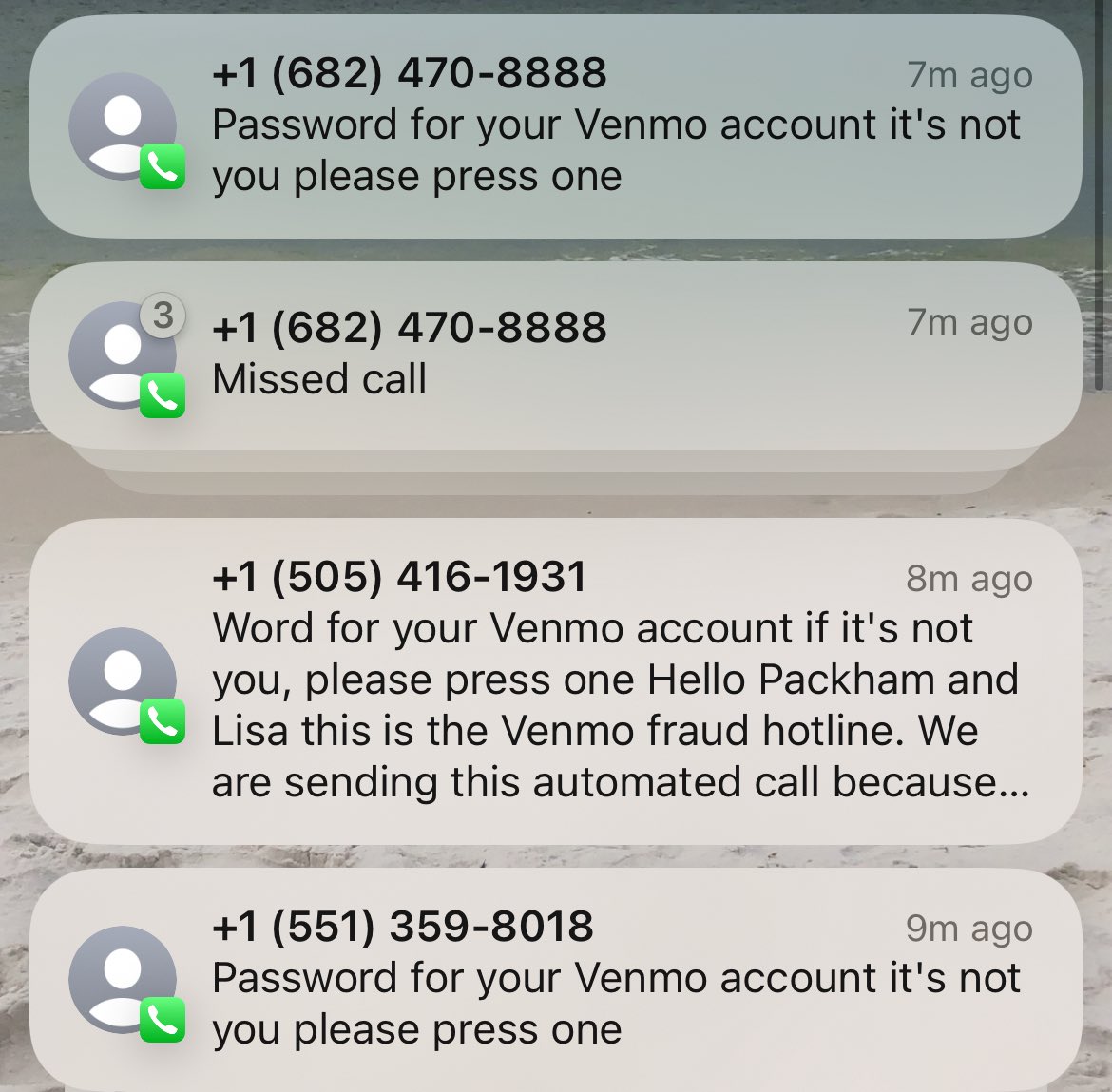 Is part of the scam to inundate you with several calls at once or is that accidental
