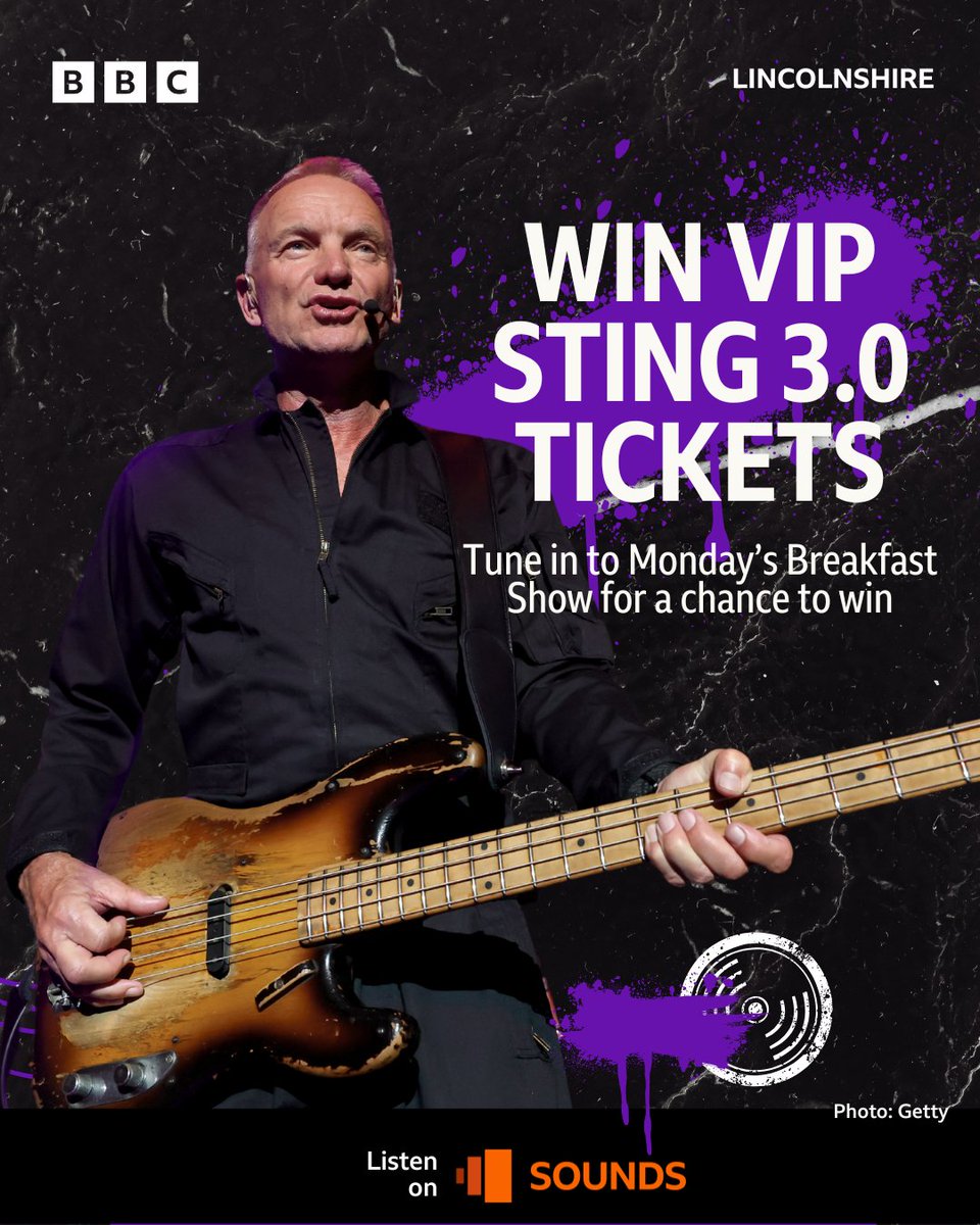 BBC Lincolnshire (@bbcradiolincs) on Twitter photo 🎟️ One more Lincoln Castle giveaway! 🎶 Want to see Sting live at Lincoln Castle?
Tune in to <a href="/John_D_Marshall/">John Marshall</a> from 8am on Monday 9th June for your chance to win!
📻 94.9FM | DAB | bbc.in/LincsListenLive 🎟️ One more Lincoln Castle giveaway! 🎶 Want to see Sting live at Lincoln Castle?
Tune in to <a href="/John_D_Marshall/">John Marshall</a> from 8am on Monday 9th June for your chance to win!
📻 94.9FM | DAB | bbc.in/LincsListenLive