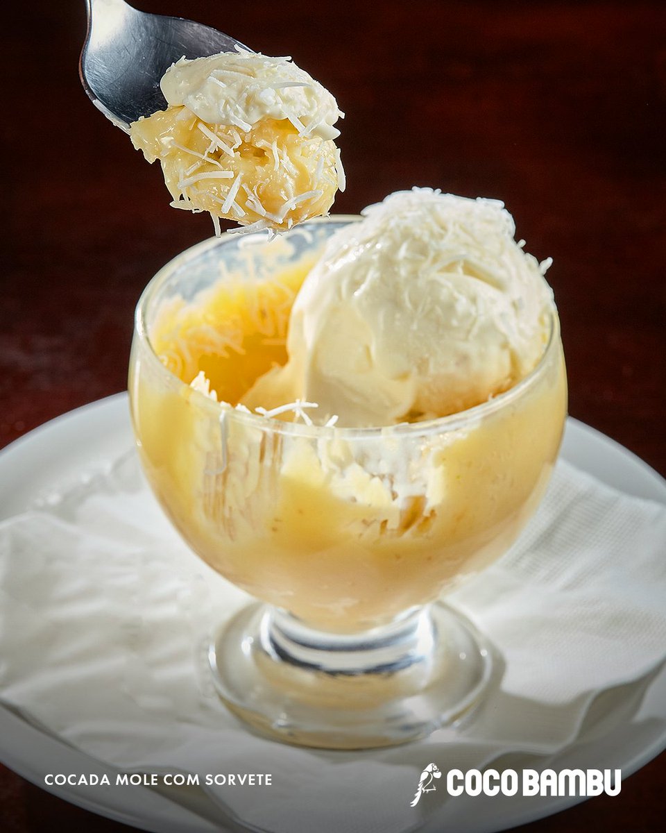 CocoBambuReal's tweet photo. Sabor que conquista em cada colherada! 🥥✨
Cremosa, refrescante e simplesmente irresistível é a definição da nossa Cocada Mole com Sorvete!
Vem Pro Coco!
#CocoBambu #VemProCoco #Cocada #Sobremesa https://t.co/QPEO5fkLcr