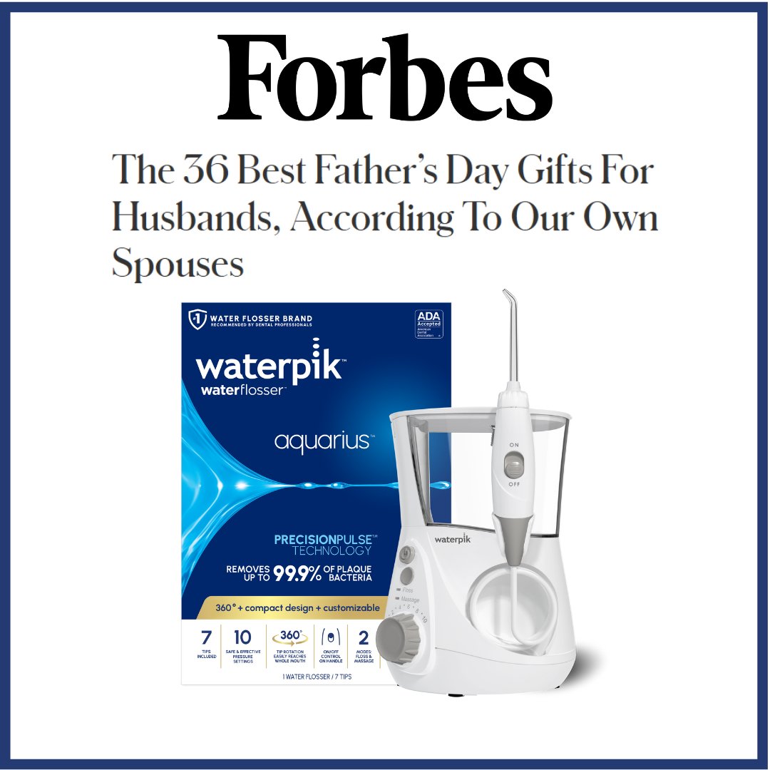 The WATERPIK AQUARIUS water flosser was touted as the best Father’s Day gift “For The Hubby Who Loves Hygiene” in an article by Forbes! 🤍

Read the full article here: ow.ly/XUPG50W5xp7
Shop Aquarius: ow.ly/Lb6T50W5xp9 

#Waterpik #Aquarius #Water #Flosser