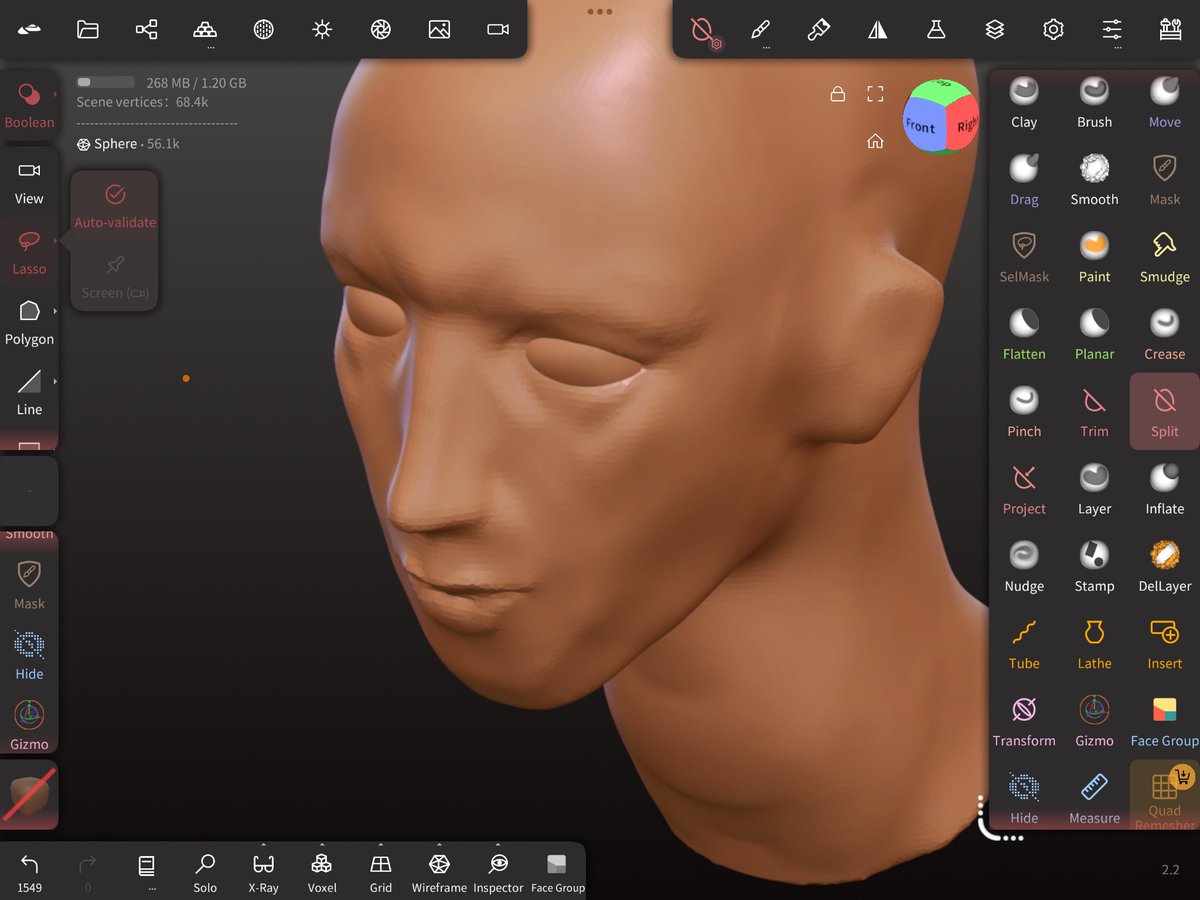 Estoy aprendiendo a modelar el rostro de una dama y me salió Mark Zuckerberg