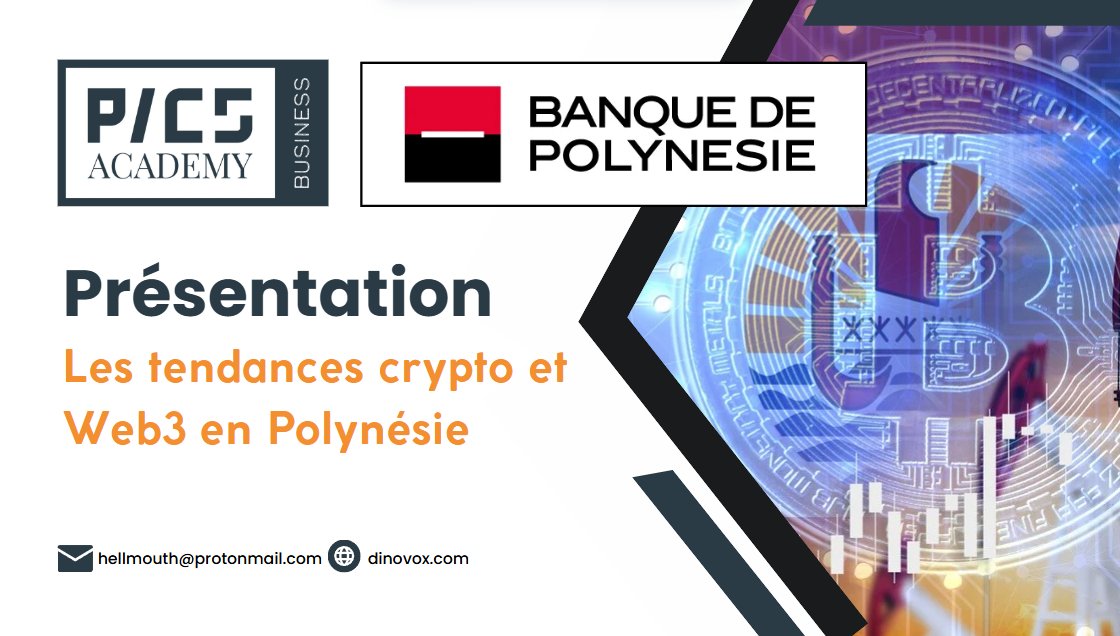Hellmouth Banner - T-Rex in numeris (@tcryptomonnaies) on Twitter photo J'étais hier chez Banque de Polynésie avec <a href="/MDaroots/">oOKROSNOREXOo.⌐◨-◨</a>, face à un aéropage de 15 chefs d'agence et responsables compliance pour parler #Bitcoin, crypto et perspectives pour le Fenua
Spoiler : A cause d'un étonnant invité surprise, ça ne s'est pas passé du tout comme prévu (pour J'étais hier chez Banque de Polynésie avec <a href="/MDaroots/">oOKROSNOREXOo.⌐◨-◨</a>, face à un aéropage de 15 chefs d'agence et responsables compliance pour parler #Bitcoin, crypto et perspectives pour le Fenua
Spoiler : A cause d'un étonnant invité surprise, ça ne s'est pas passé du tout comme prévu (pour