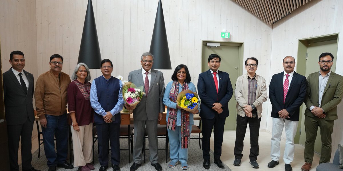 ceojharkhand's tweet photo. Chief Election Commissioner Gyanesh Kumar arrives at Stockholm on his Sweden visit for the international IDEA conference. #CEC was greeted by officials from the Indian embassy at #Stockholm. He will be interacting with #NRIs and #OCIs later in the evening.
@ECISVEEP @SpokespersonECI 
@RanchiPIB @ddnewsranchi @airnews_ranchi