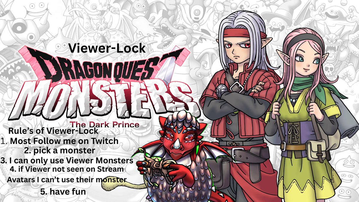 AlineHywind's tweet photo. #WhelpLive
WE are Back to hoard all the monsters in #DragonQuestMonster with a viewer-lock~!
Rules
1. most follow me
2. can pick any monster you want to be
3. I can only use Viewer Named monsters
4. not on Stream avatars can't use
5. have fun
#Twitch link in comments https://t.co/GgtOhtgvmQ