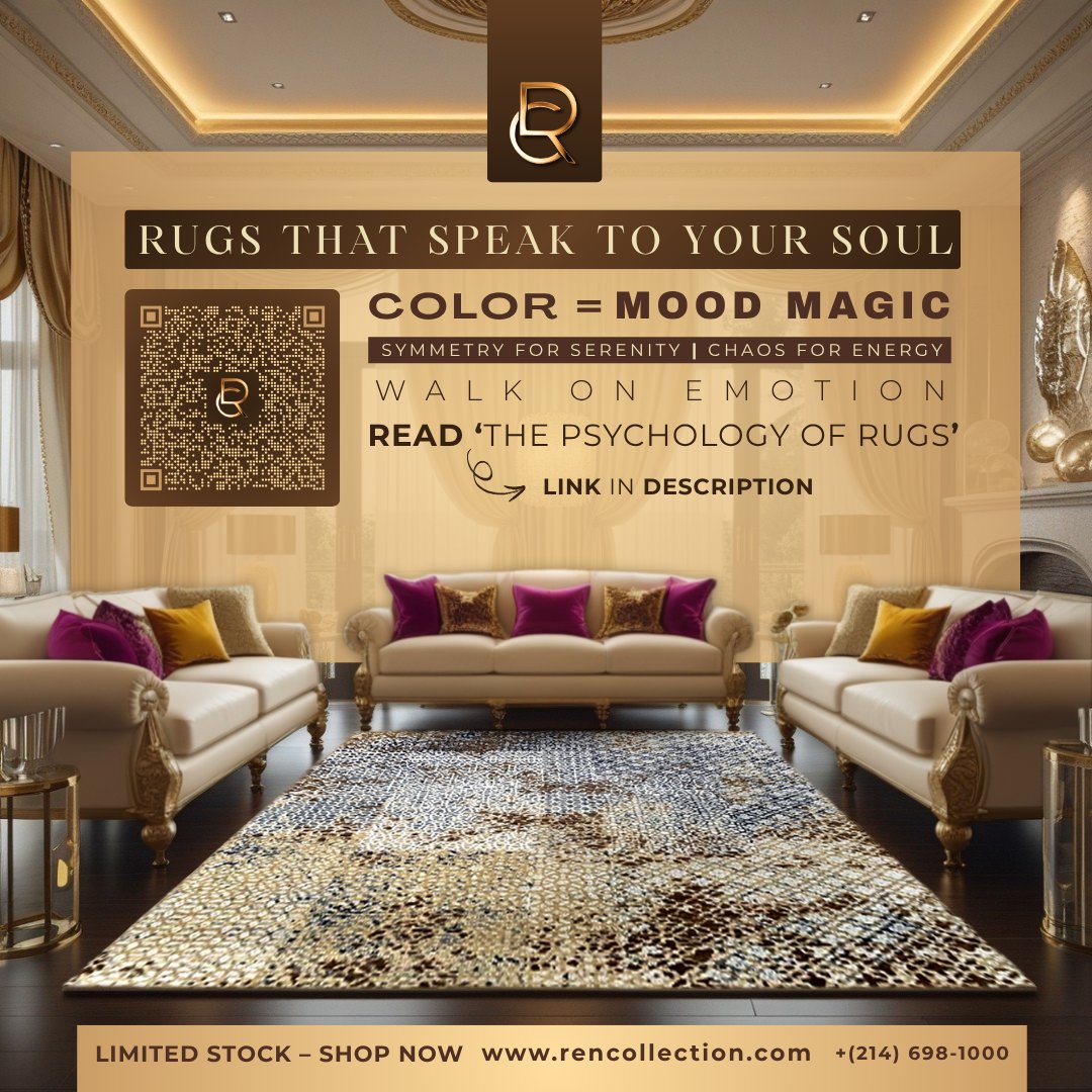 RenCollection's tweet photo. Your rug is a mood ring for your home. 🏠
#RenCollection blends color psychology &amp; design to craft spaces that calm, energize, or inspire - proving floors feel too.
📖 Read: The Psychology of Rugs
[https://t.co/IDHxVUZSj7]
#Rugs #PsychologyOfDesign #DFWDesign #MindfulDecor https://t.co/i1GSmEDDJt