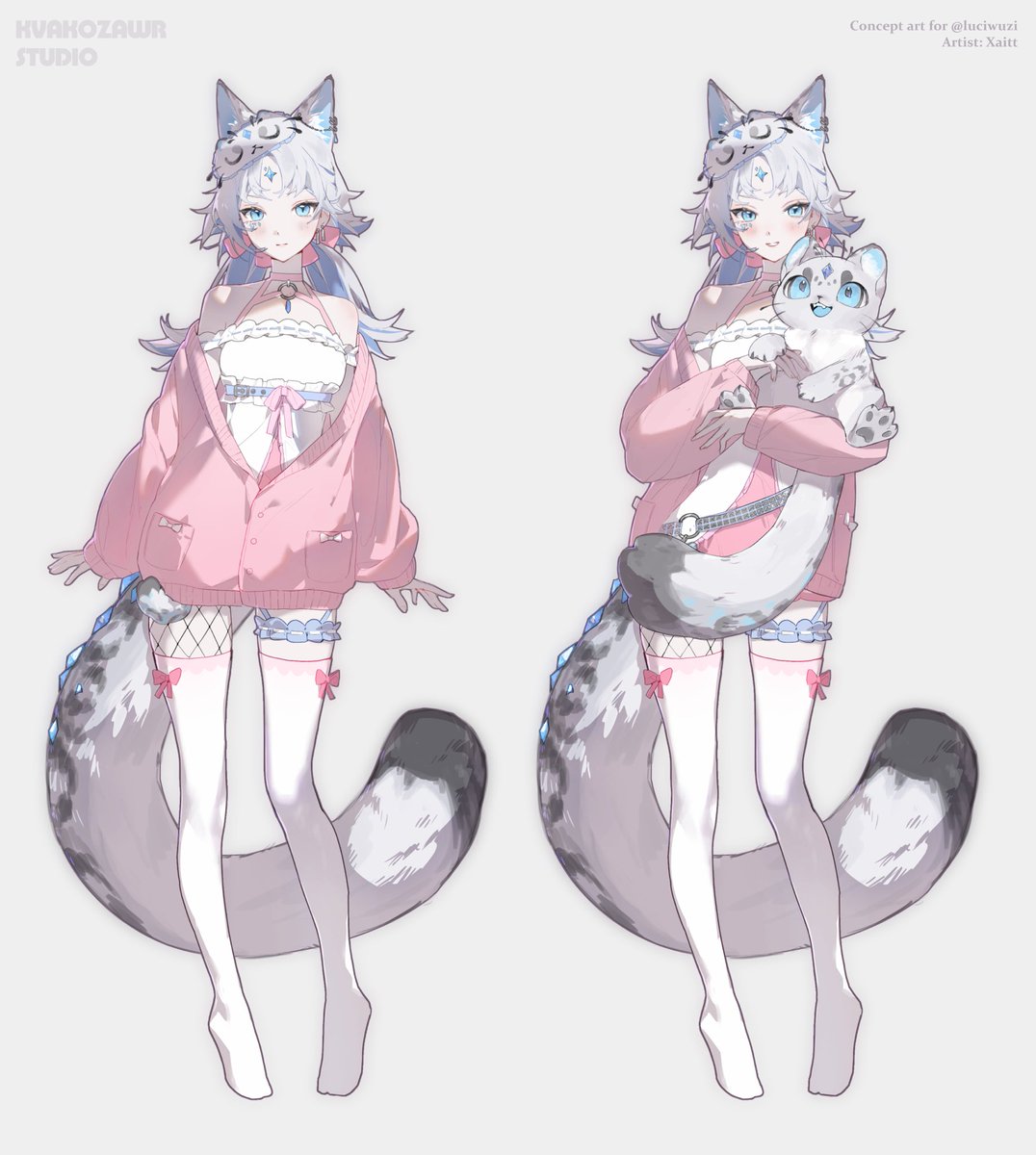 💕 Concept art for <a href="/luciwuzi/">Luci 💎🐱Vtuber?</a>! Thank you for the opportunity! 🥰 

🎨: Xaitt