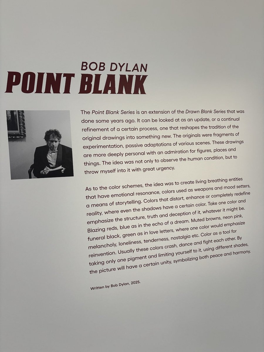 ⁦<a href="/bobdylan/">Bob Dylan</a>⁩ #PointBlank exhibition ⁦<a href="/HalcyonGallery/">Halcyon Gallery</a>⁩ #Londres