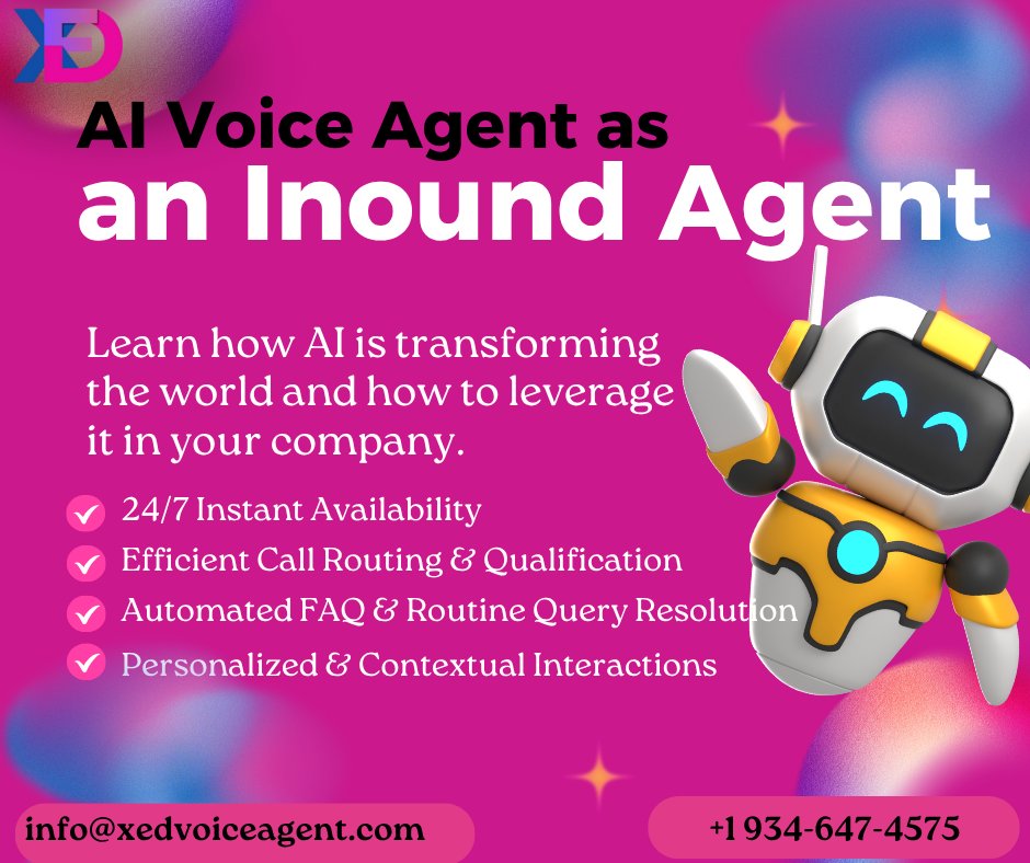 AgentXed24's tweet image. AI Employee: Master Inbound &amp;amp; Outbound.
Your AI employee is here to handle every call! 📞

XED Voice Agent delivers custom AI Voice Agents for seamless #InboundAI (24/7 support, smart routing) &amp;amp; #OutboundAI (mass outreach, lead qualification).

No DIY. Just deploy. 👇