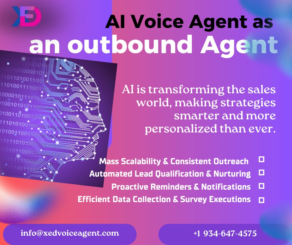 AgentXed24's tweet image. AI Employee: Master Inbound &amp;amp; Outbound.
Your AI employee is here to handle every call! 📞

XED Voice Agent delivers custom AI Voice Agents for seamless #InboundAI (24/7 support, smart routing) &amp;amp; #OutboundAI (mass outreach, lead qualification).

No DIY. Just deploy. 👇