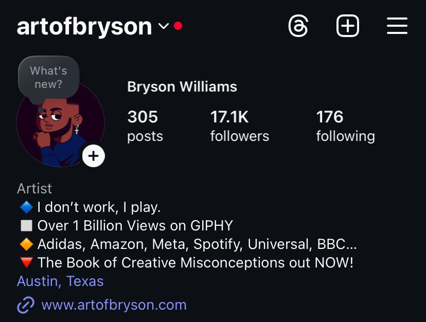 Don’t let the small twitter account fool you! 😂 

Instagram.com/artofbryson