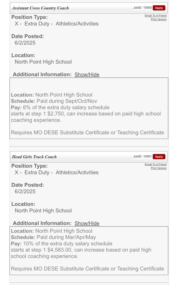 northpointxctf's tweet image. North Point is looking for a new Assistant XC and Head Girls TF Coach. Let me know if you or someone you know is interested in applying or has questions! applitrack.com/WZCO/onlineapp…