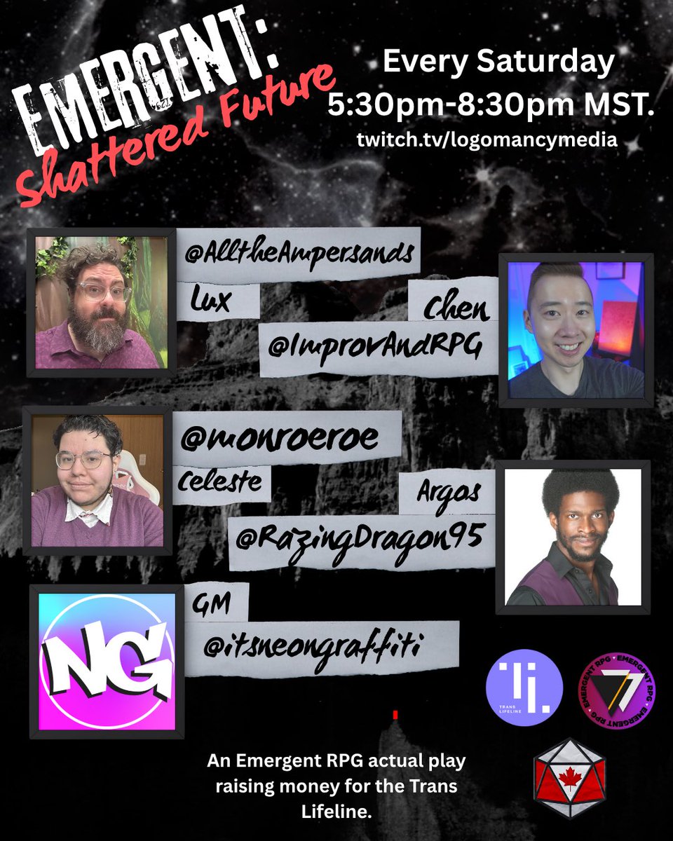 itsneongraffiti's tweet photo. Episode 2 airs TODAY!! 

Join myself and my wonderful cast of players as we dive into episode 2: the rangers lied. 

Emergent shattered future is a horror TTRPG telling the story of an old mining town. Watch our players fight monsters, and unearth secrets that were left buried. https://t.co/cOOwpejd14