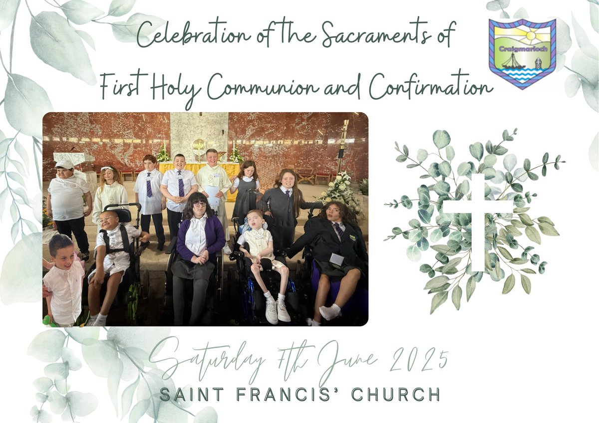 Congratulations to our young people who celebrated their Sacraments of First Holy Communion and Confirmation this morning in St Francis’ Church, Port Glasgow. 

They made us all so proud!

Special thanks to the community of St Francis’ Church for their hospitality 🥰
