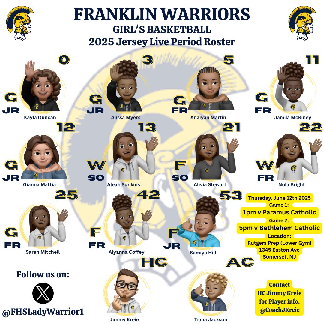 Nola Bright (@nolabright14) on Twitter photo The NJ Live is here!! Come check me out at Rutgers Prep! ⬇️
<a href="/CoachJKreie/">Jimmy Kreie</a> <a href="/Fhsladywarrior1/">Fhsladywarriors</a> <a href="/EliteTeamMiller/">Lance Miller</a> <a href="/ohfoshow/">Coach Oh!</a> 💛💙 The NJ Live is here!! Come check me out at Rutgers Prep! ⬇️
<a href="/CoachJKreie/">Jimmy Kreie</a> <a href="/Fhsladywarrior1/">Fhsladywarriors</a> <a href="/EliteTeamMiller/">Lance Miller</a> <a href="/ohfoshow/">Coach Oh!</a> 💛💙