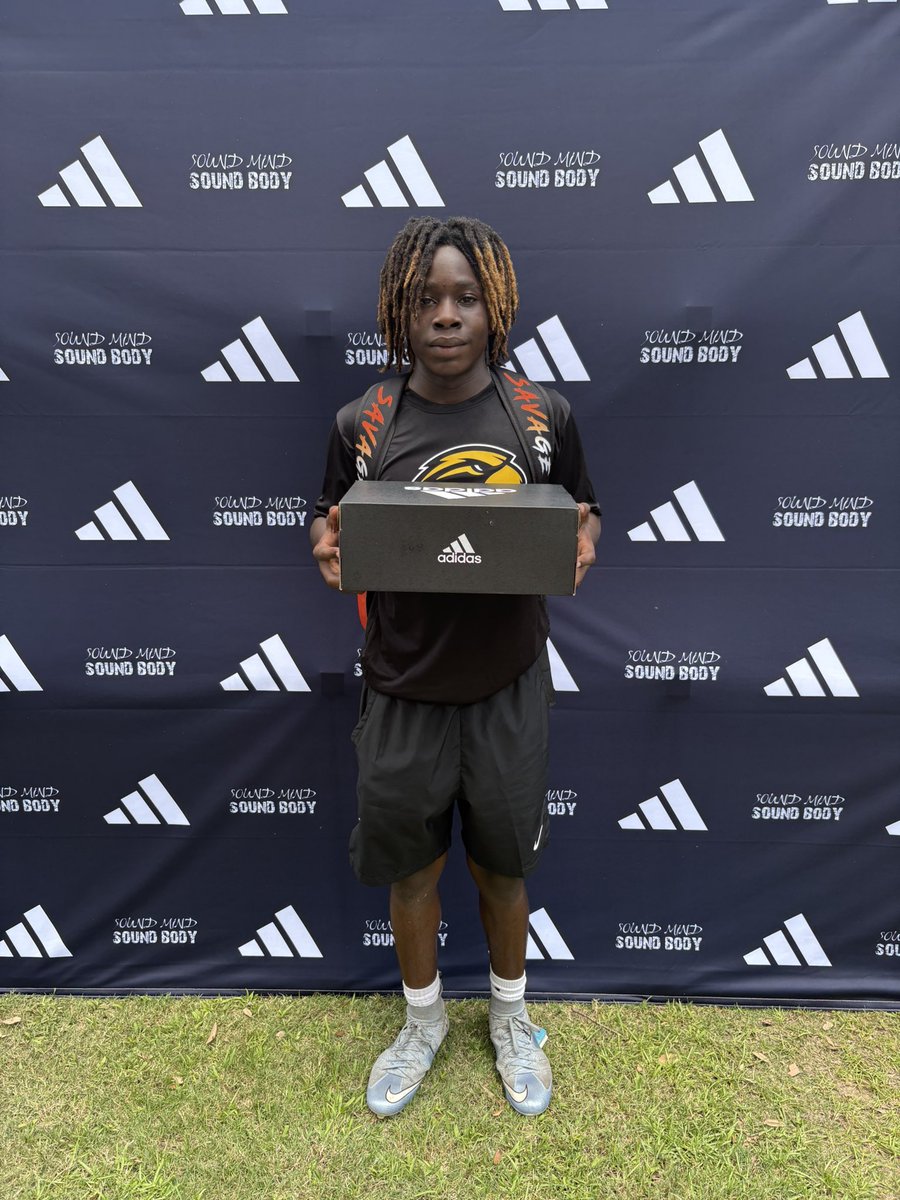 NeakJones2011's tweet photo. A successful camp at @SouthernMissFB for my son @bjjones_11 Thanks for da opportunity an also Thanks to @adidas for the cleats https://t.co/E7oK7UHpJ1