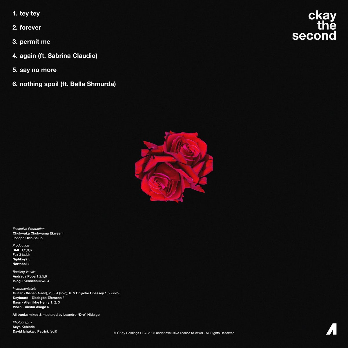 T.U.E (@theupperent) on Twitter photo Ckay unveils tracklist to his upcoming EP “Ckay The Second”
Guest artists⤵️
Sabrina Claudio
Bella Shmurda 
Out June 13th! Ckay unveils tracklist to his upcoming EP “Ckay The Second”
Guest artists⤵️
Sabrina Claudio
Bella Shmurda 
Out June 13th!