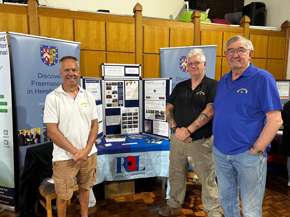 The team today supported the Ledbury community day - talking to locals about what Freemasonry is all about and what we are doing for the local Charities - thanks to the team including those not in the pictures 😃😃