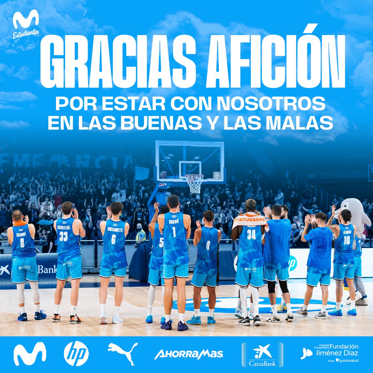 💙 Gracias afición por estar siempre: en las buenas y en las malas. 🏀