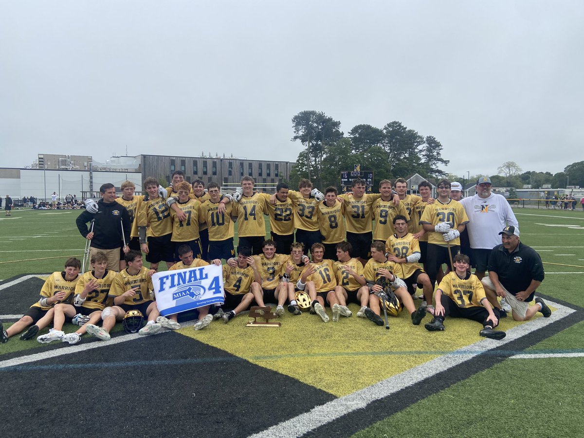 Boys 🥍 Final
Nashoba 10
Warriors 16
Nauset advances to the FINAL 4!!!  <a href="/sportsCCT/">Cape Cod Times sports</a> <a href="/allentgunn/">Allen Gunn</a> <a href="/BostonHeraldHS/">Danny Ventura</a> <a href="/GlobeSchools/">Boston Globe Schools</a> <a href="/BConn63/">Brendan Connelly</a> 
*Congratulations <a href="/nashobaAD/">Nashoba Athletics</a> on  great season!