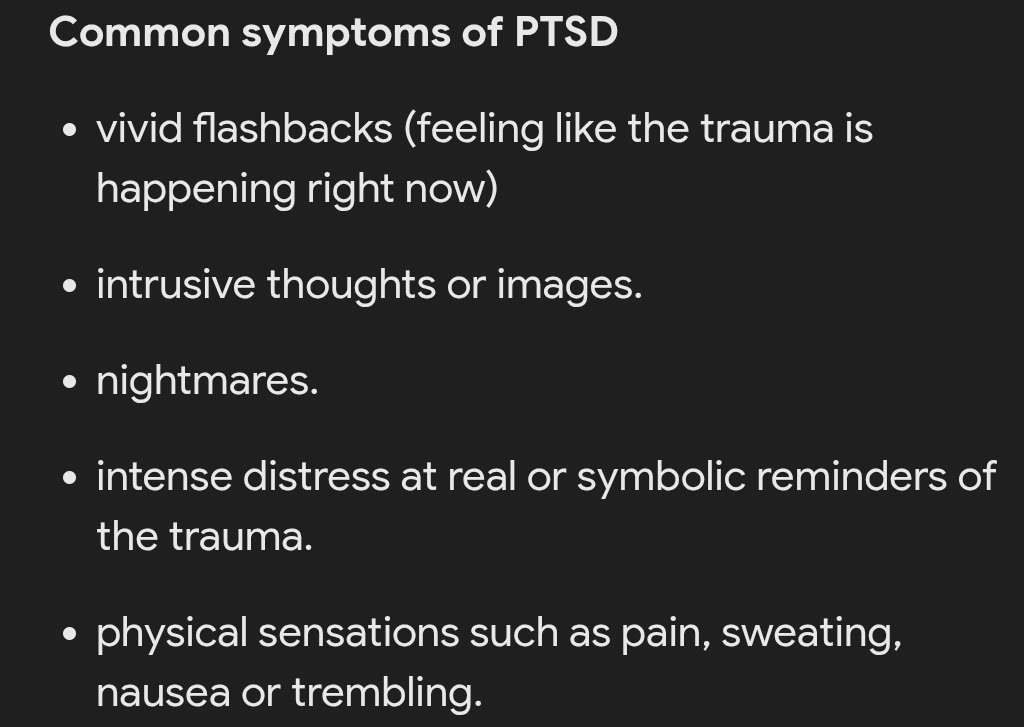 The most common symptoms. #PTSDAwareness