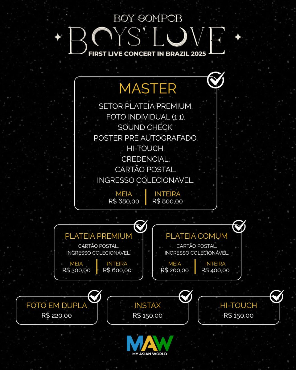 🎤 BOY SOMPOB AO VIVO NO BRASIL!
📍 SP – Teatro WTC
📅 16/08/2025
🎶 O rei das OSTs dos BLs tailandeses com banda ao vivo!

🎟️ Ingressos já à venda: só no site e app da Shotgun.
🔗 Link na bio!

#boysompobfirstliveconcertinbrazil #MAWProdutora #boysompobfirstliveconcertinbrazil