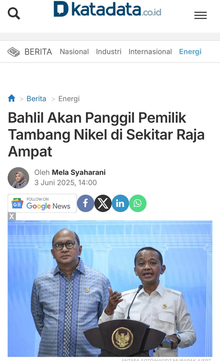 Setelah heboh &amp; viral, baru bereaksi! 🙄

Berapa ribu ton nikel yang telah di tambang, sebelum viral? 

Dikirim kemana? Berapa royalti yang didapat? Siapa yang menikmati? 

Milik siapa? Atas ijin &amp; persetujuan siapa? 

Terakhir: siapa Presiden saat itu, yang PASTINYA tahu proses