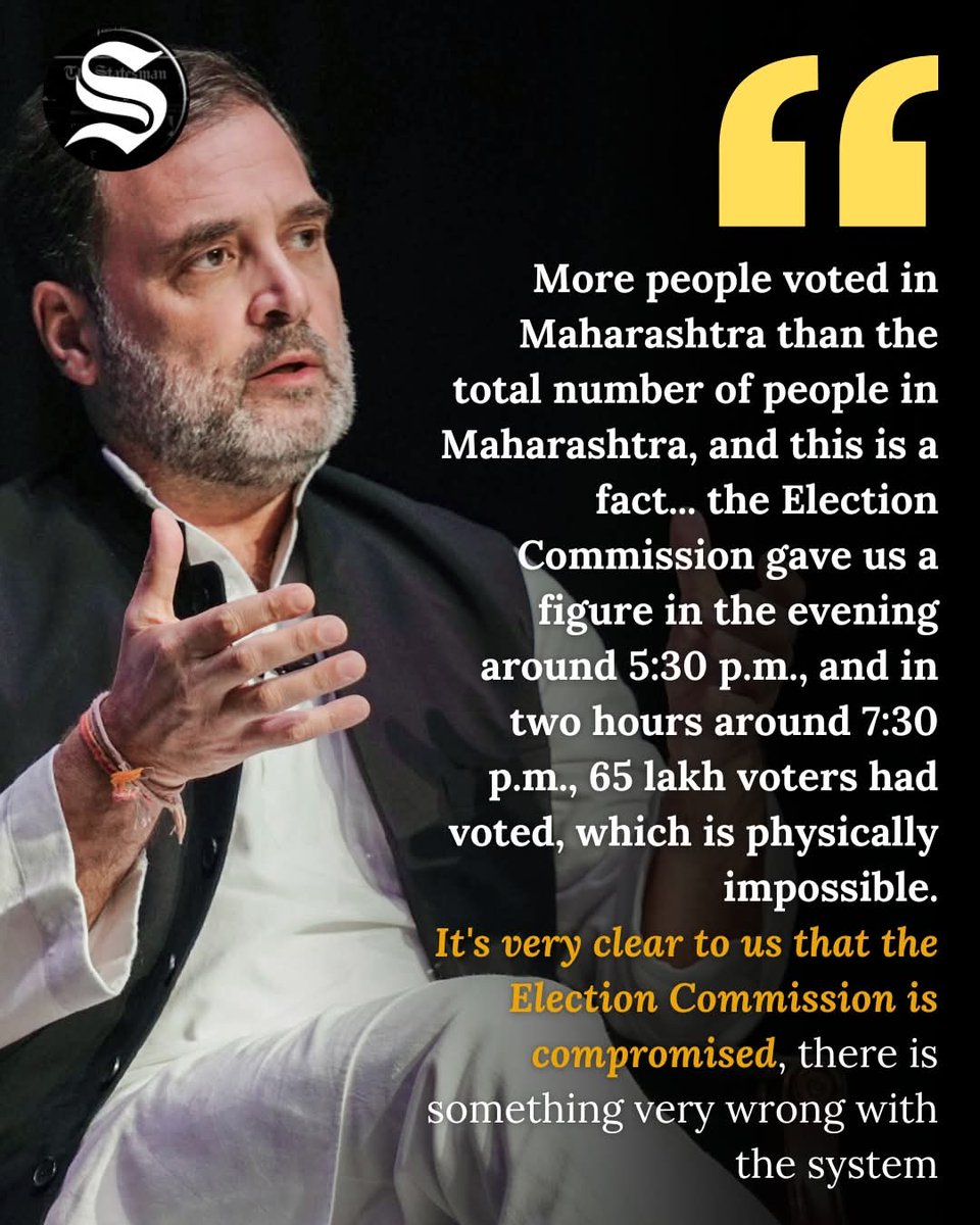 hsgmla's tweet photo. अब चुनाव आयोग भी अपने ऊपर लगे आरोपों पर धमकी दे रहा है. चुनाव आयोग जी हजूरी करने वालों के कब्जे में है, काँग्रेस पुख्ता सबूत दिखा कर महाराष्ट्र चुनाव में धांधली का आरोप लगाया. @RahulGandhi https://t.co/tJXASEhdri