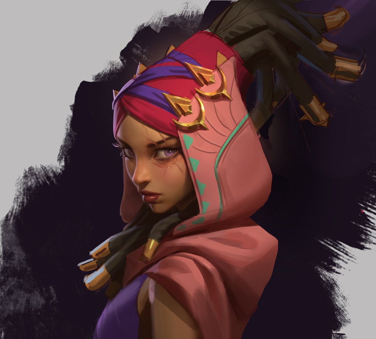 HouChina2's tweet image. Desert Girl 2, she was scratched by her enemy, so she was wearing a mask all the time.