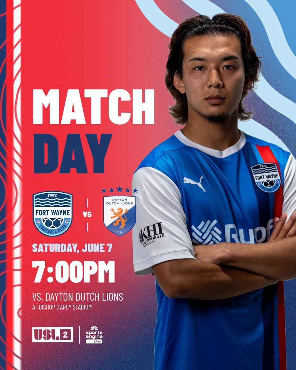 FortWayneFC's tweet image. It’s match day in The Fort! 🏰

🆚 Dayton Dutch Lions FC
⏰ 7:00pm
🏟️ Bishop D’Arcy Stadium

#FWFC #Path2Pro #FortWayneFC #Soccer #uslleaguetwo 

vivenu.com/event/fort-way…