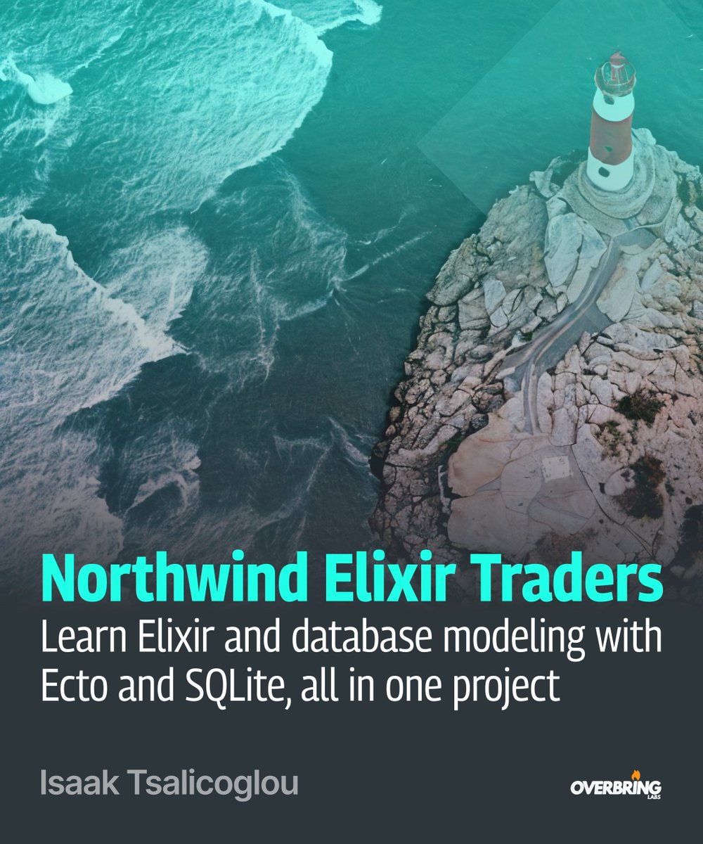 pragprog's tweet image. Our newest distribution title isn't your typical programming tutorial. An immersive, project-based adventure reimagining the classic Northwind database; model data with real-world edge. An upskilling speed-run.
@realMrLaminar
#Ecto #ElixirLang #Elixir #SQLite