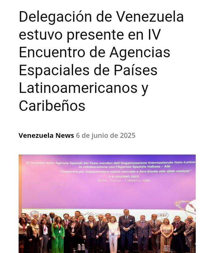 Se trata de un evento impulsado por la Organización Internacional Ítalo-Latinoamericana (IILA) en colaboración con la Agencia Espacial Italiana (ASI). Reunió a líderes del sector, con el objetivo de fortalecer la cooperación en el ámbito aeroespacial.

De acuerdo con una nota que
