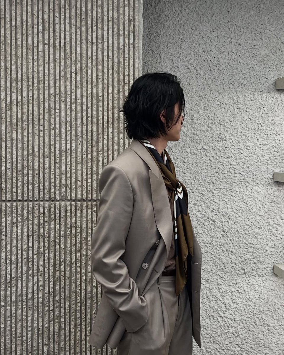 jongnow's tweet image. Draped in elegance, framed by YSL.