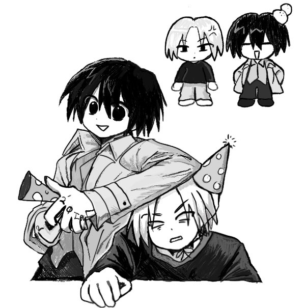 souap_a's tweet image. 신 생일여서 후다닥 그리긴했는데 생일 축하한다….🥳🥳🥳🎉🎉🎉