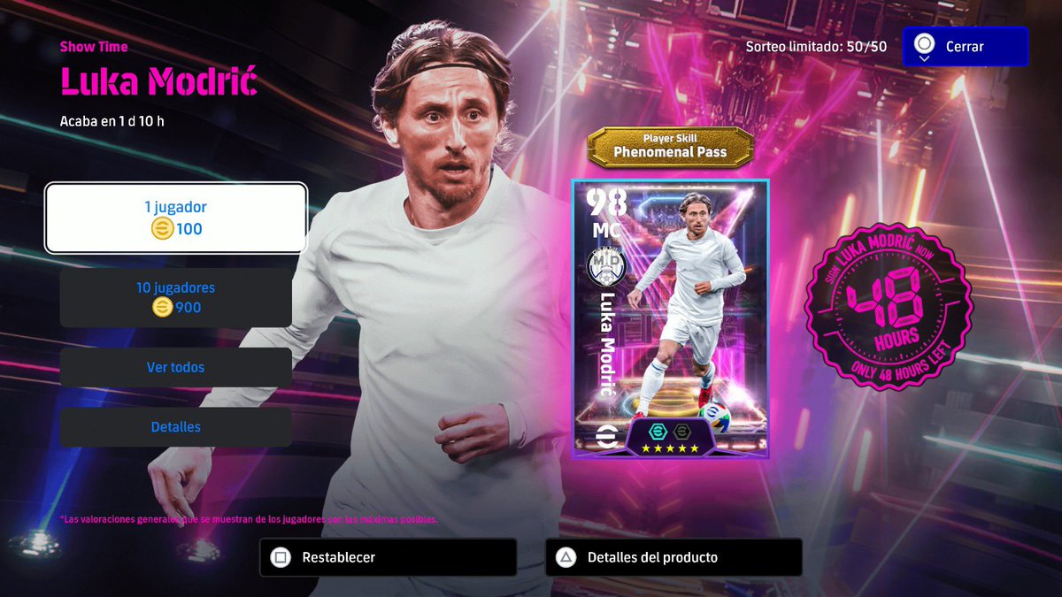 Recuerda que solo tienes 48 horas para fichar a este Modric!!
Consíguelo más barato gracias a INSTANT GAMING!!

👉instant-gaming.com/es/?igr=DannyA…