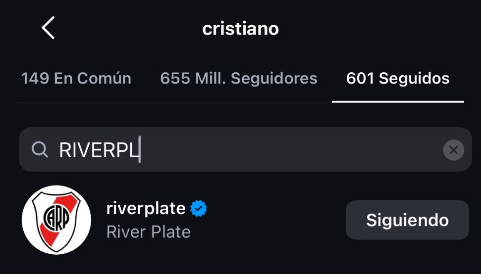 JAVDHXVSUSHAJSHEUS CÓMO QUE CRISTIANO RONALDO EMPEZÓ A SEGUIR A RIVER EN INSTAGRAM

SE MUERE DE GANAS POR VENIR #CR7ARIVER