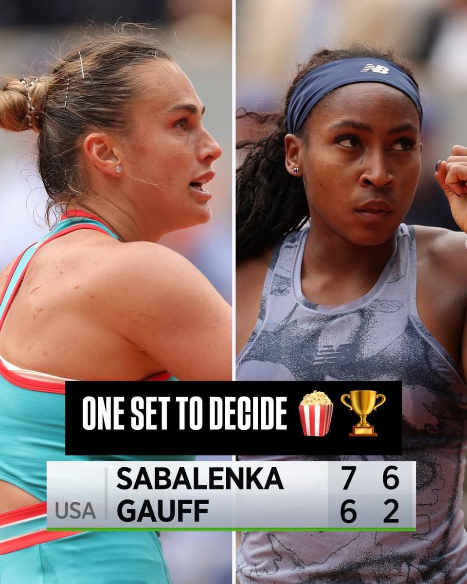 SilasBless's tweet photo. How y'all don't love tennis 🎾 is aaaaah beyond me! What a matchhhhhhhhhhhhh @CocoGauff @SabalenkaA @rolandgarros https://t.co/0xRRqfbnit
