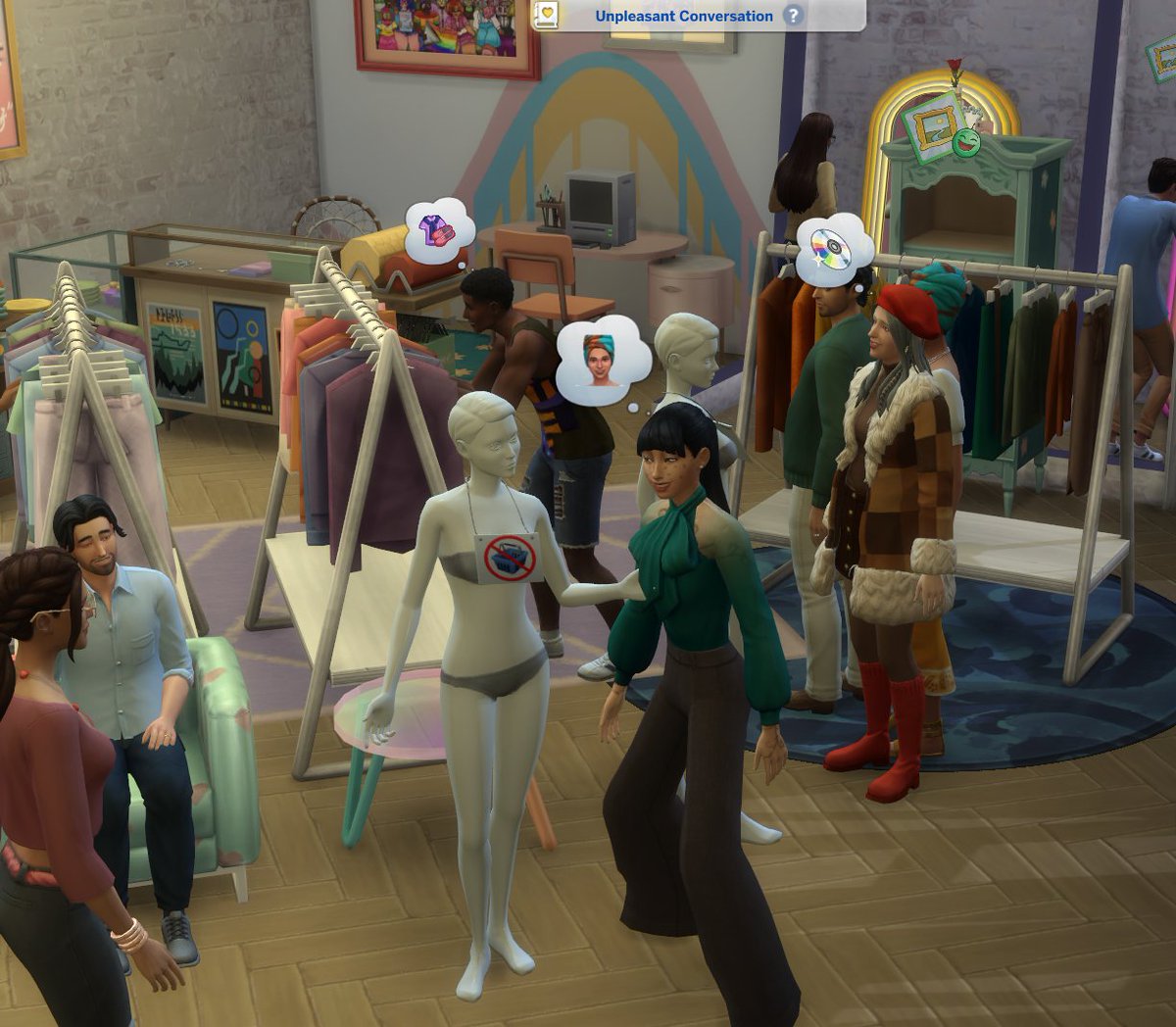lunar_britney's tweet photo. I made a mod to allow mannequins to be functional in small businesses without the annoying restocking so you can technically sell unlockable clothing there or whatever if you wish :p https://t.co/xUS17hllJK
